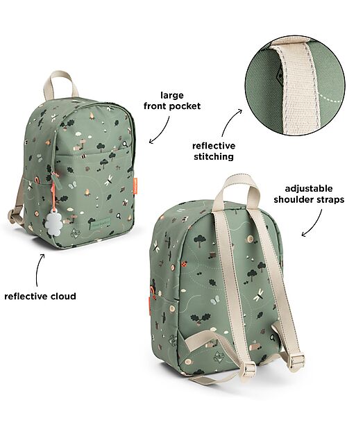 Done By Deer Kids Backpack - Tiny Trails - Green - 7,5 L Kindergarten Backpacks