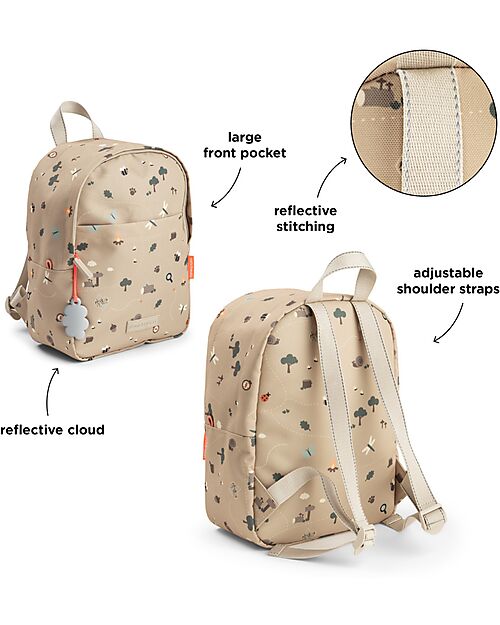 Done By Deer Kids Backpack - Tiny Trails - Sand - 7,5 L Kindergarten Backpacks