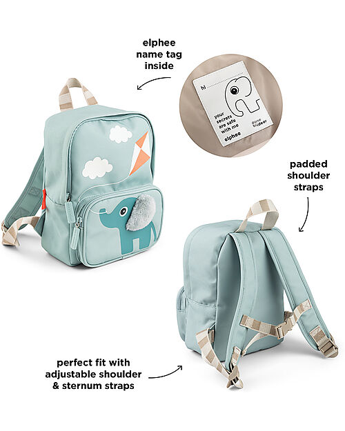 Done By Deer Kids Canvas Elphee Backpack - Blue - 20x26 cm Kindergarten Backpacks