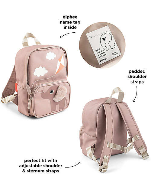 Done By Deer Kids Canvas Elphee Backpack - Powder - 20x26 cm Kindergarten Backpacks