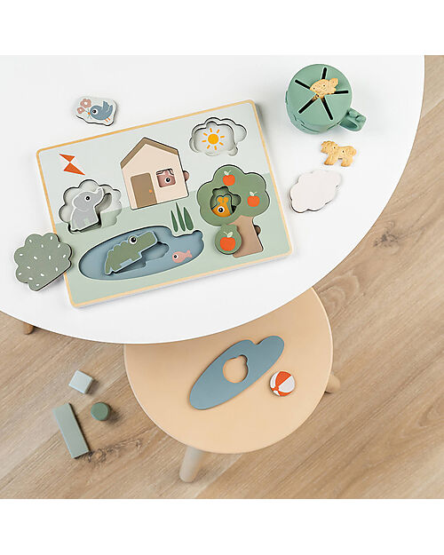 Done By Deer Layer Puzzle - Deer Friends - Colour Mix - 18M+ Wooden Stacking Toys