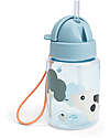 Done By Deer Leakproof Water Bottle with Straw - Tiny Farm - Blue - Dishwasher Safe Non-Thermal Water Bottles