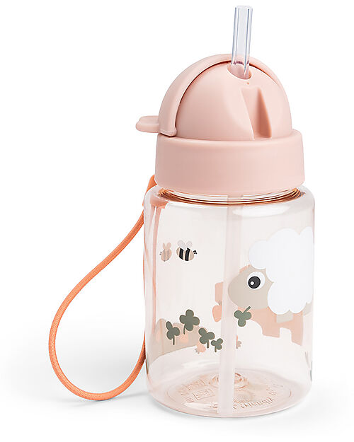 Done By Deer Leakproof Water Bottle with Straw - Tiny Farm - Powder - Dishwasher Safe Non-Thermal Water Bottles