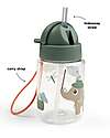 Done By Deer Leakproof Water Bottle with Straw - Tiny Trails - Green - 280 ml Non-Thermal Water Bottles