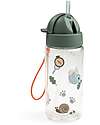 Done By Deer Leakproof Water Bottle with Straw - Tiny Trails - Green - 350 ml Non-Thermal Water Bottles