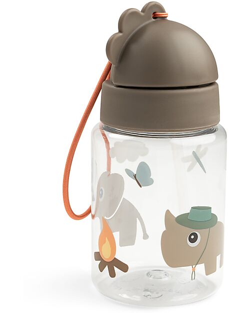 Done By Deer Leakproof Water Bottle with Straw - Tiny Trails - Sand - 280 ml Non-Thermal Water Bottles