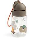 Done By Deer Leakproof Water Bottle with Straw - Tiny Trails - Sand - 280 ml Non-Thermal Water Bottles