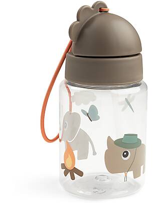 Done By Deer Leakproof Water Bottle with Straw - Tiny Trails - Sand - 280 ml Non-Thermal Water Bottles