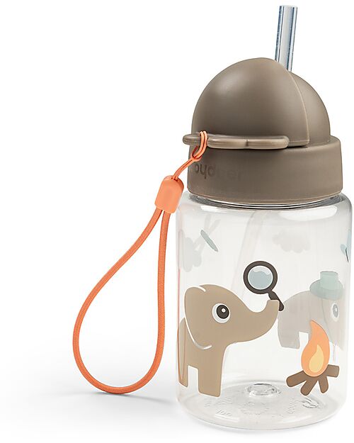 Done By Deer Leakproof Water Bottle with Straw - Tiny Trails - Sand - 280 ml Non-Thermal Water Bottles