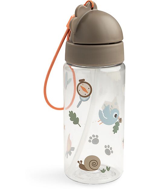 Done By Deer Leakproof Water Bottle with Straw - Tiny Trails - Sand - 350 ml Non-Thermal Water Bottles