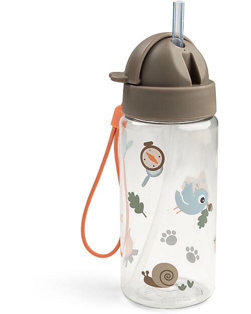 Done By Deer Leakproof Water Bottle with Straw - Tiny Trails - Sand - 350 ml Non-Thermal Water Bottles