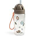 Done By Deer Leakproof Water Bottle with Straw - Tiny Trails - Sand - 350 ml Non-Thermal Water Bottles