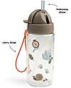 Done By Deer Leakproof Water Bottle with Straw - Tiny Trails - Sand - 350 ml Non-Thermal Water Bottles
