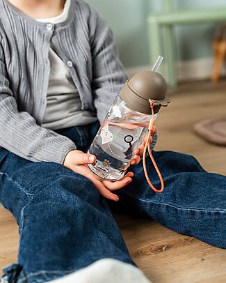 Done By Deer Leakproof Water Bottle with Straw - Tiny Trails - Sand - 350 ml Non-Thermal Water Bottles