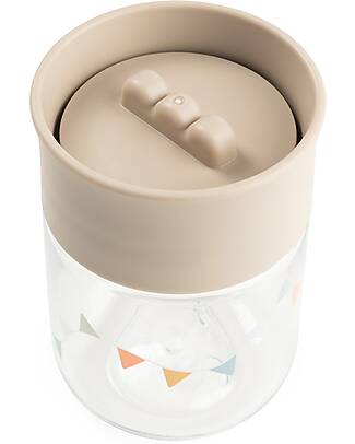 Done By Deer Learning Cup with 360° Drinking Rim - Spill-Free - Celebration - Sand - 260 ml - 9m+ Cups