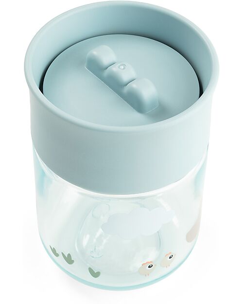 Done By Deer Learning Cup with 360° Drinking Rim - Spill-Free - Tiny Farm - Blue - 260 ml - 9m+ Cups