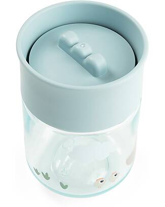 Done By Deer Learning Cup with 360° Drinking Rim - Spill-Free - Tiny Farm - Blue - 260 ml - 9m+ Cups