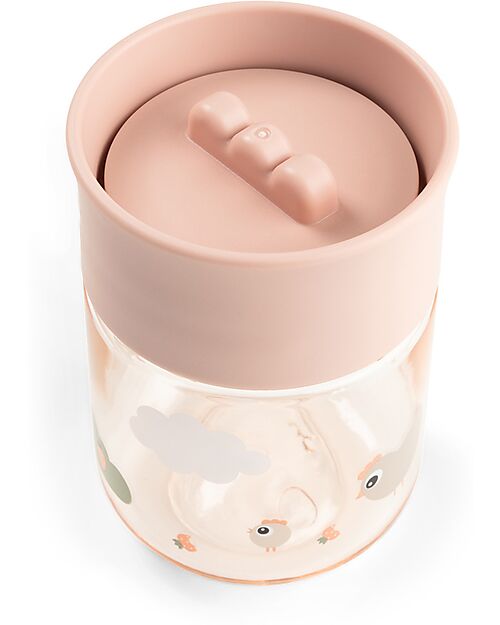 Done By Deer Learning Cup with 360° Drinking Rim - Spill-Free - Tiny Farm - Powder - 260 ml - 9m+ Cups