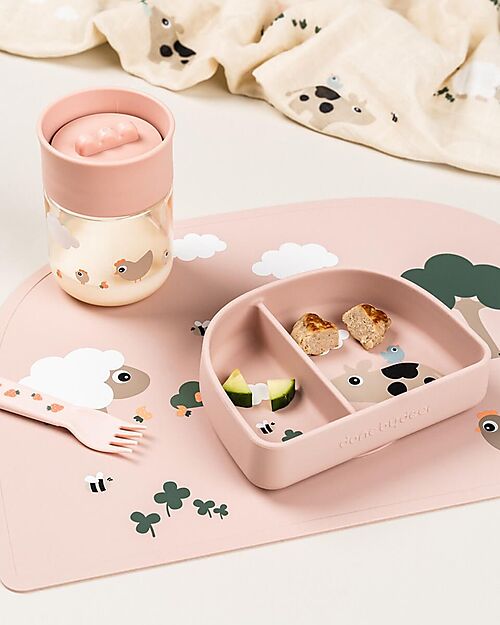 Done By Deer Learning Cup with 360° Drinking Rim - Spill-Free - Tiny Farm - Powder - 260 ml - 9m+ Cups