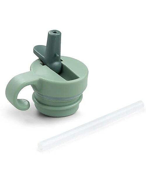 Done By Deer Lid and Straw for Metal Water Bottle 350 ml - Green Non-Thermal Water Bottles