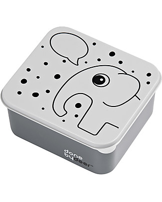 Done By Deer Lunch Box Elphee, Grey - 15,5x14x7 cm Snack and Formula Containers