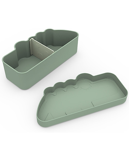 Done By Deer Lunch Box with Divider - Croco - Green - Perfect for Little Hands! Snack Boxes