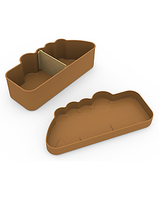 Done By Deer Lunch Box with Divider - Croco - Mustard - Perfect for Little Hands! Thermal Containers