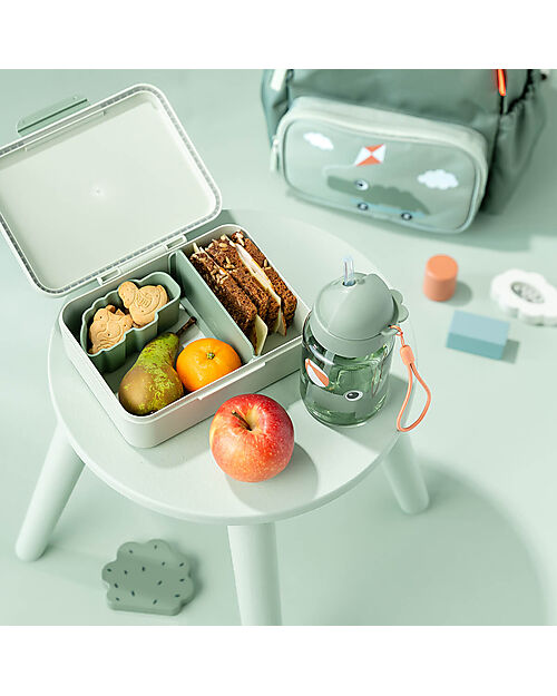 Done By Deer Lunch Box with Divider - Playground - Green - Perfect for Little Hands! Snack Boxes