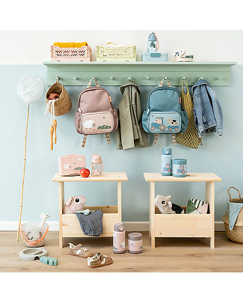 Done By Deer Lunch Box with Divider - Tiny Farm - Blue - Perfect for Little Hands! Food Containers