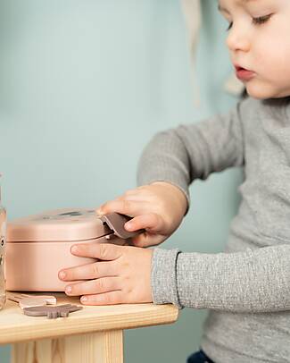 Done By Deer Lunch Box with Divider - Tiny Farm - Powder - 13 x 11 x 6 cm - 100% Food Grade PP Snack Boxes