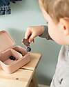 Done By Deer Lunch Box with Divider - Tiny Farm - Powder - 13 x 11 x 6 cm - 100% Food Grade PP Snack Boxes