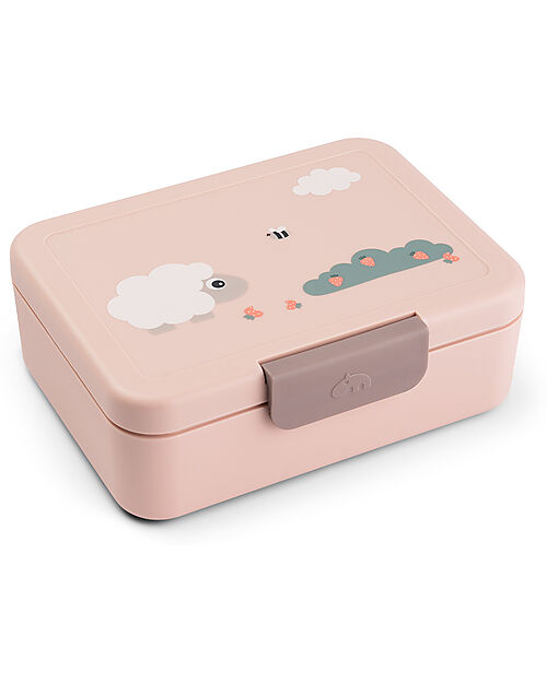 Done By Deer Lunch Box with Divider - Tiny Farm - Sand - Perfect for Little Hands! Food Containers