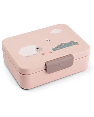 Done By Deer Lunch Box with Divider - Tiny Farm - Sand - Perfect for Little Hands! Food Containers