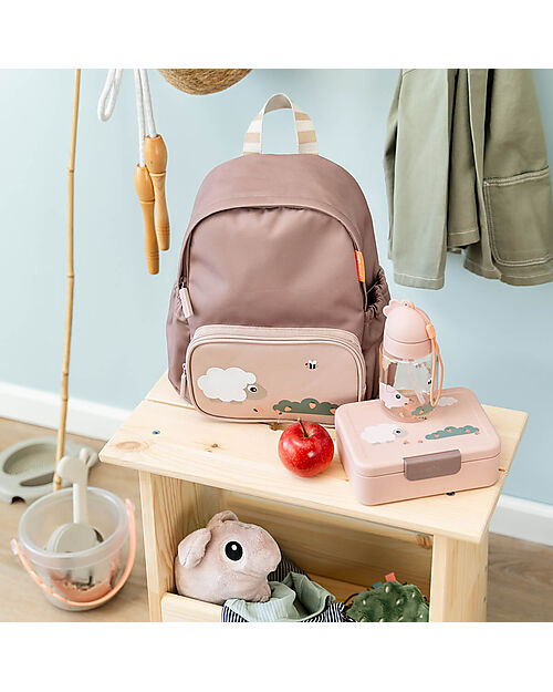 Done By Deer Lunch Box with Divider - Tiny Farm - Sand - Perfect for Little Hands! Food Containers