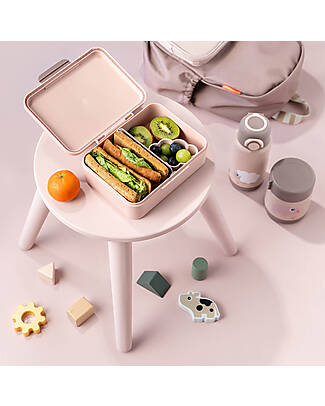 Done By Deer Lunch Box with Divider - Tiny Farm - Sand - Perfect for Little Hands! Snack Boxes