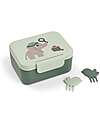 Done By Deer Lunch Box with Divider - Tiny Trails - Green - 13 x 11 x 6 cm - 100% Food Grade PP Snack Boxes