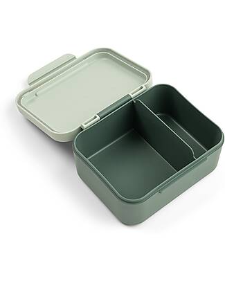 Done By Deer Lunch Box with Divider - Tiny Trails - Green - 13 x 11 x 6 cm - 100% Food Grade PP Snack Boxes