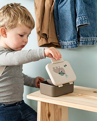 Done By Deer Lunch Box with Divider - Tiny Trails - Sand - 13 x 11 x 6 cm - 100% Food Grade PP Snack Boxes