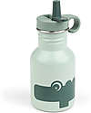Done By Deer Metal Bottle 350 ml - Croco - Green - with Hideway Straw! Non-Thermal Water Bottles