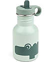 Done By Deer Metal Bottle 350 ml - Croco - Green - with Hideway Straw! Non-Thermal Water Bottles