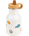 Done By Deer Metal Bottle 350 ml - Sea Friends - Beige - with Hideway Straw! Non-Thermal Water Bottles