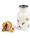 Done By Deer Metal Bottle 350 ml - Sea Friends - Beige - with Hideway Straw! Non-Thermal Water Bottles