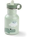 Done By Deer Metal Water Bottle 350 ml - Playground - Green - with Hidaway Straw! - 12m+ Non-Thermal Water Bottles