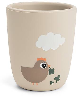 Done By Deer Mini Mug 160 ml - Tiny Farm - Sand - 100% Food Grade Silicone Beakers