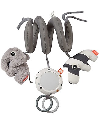 Done By Deer MultiActivity Spiral Baby Toy Grey with Teething Rings - Suitable from Birth Baby Gym