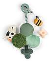 Done By Deer Multisensory Activity Mirror Toy with Clip - Tiny Farm - Green - 0+ Newborn Toys_