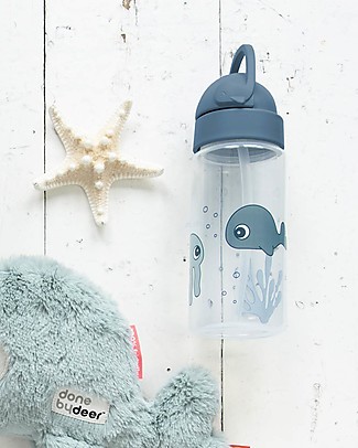 Done By Deer Non-Spill Straw Bottle - Blue BPA-Free Bottles