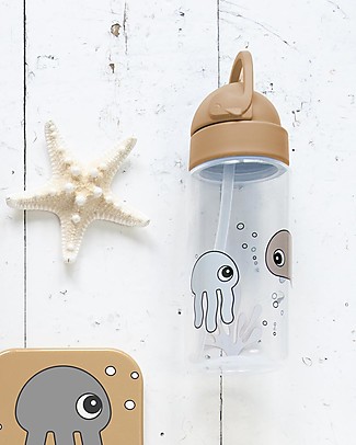 Done By Deer Non-Spill Straw Bottle - Mustard BPA-Free Bottles