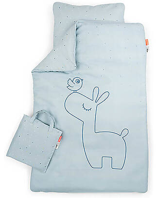 Done By Deer OUTLET - Bedding Set Duvet Cover and Pillowcase Lalee Blue - Junior 140x100 cm - 100% cotton - Showroom Sample Duvet Sets
