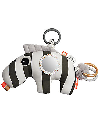 Done By Deer OUTLET MultiActivity Baby Toy with Teething Ring Zebee, Black - Suitable from Birth - Showroom Sample Rattles